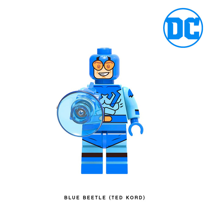 Blue Beetle (Ted Kord) Custom Minifigure Keychain