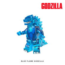 Load image into Gallery viewer, Blue Flame Godzilla Custom Minifigure Keychain