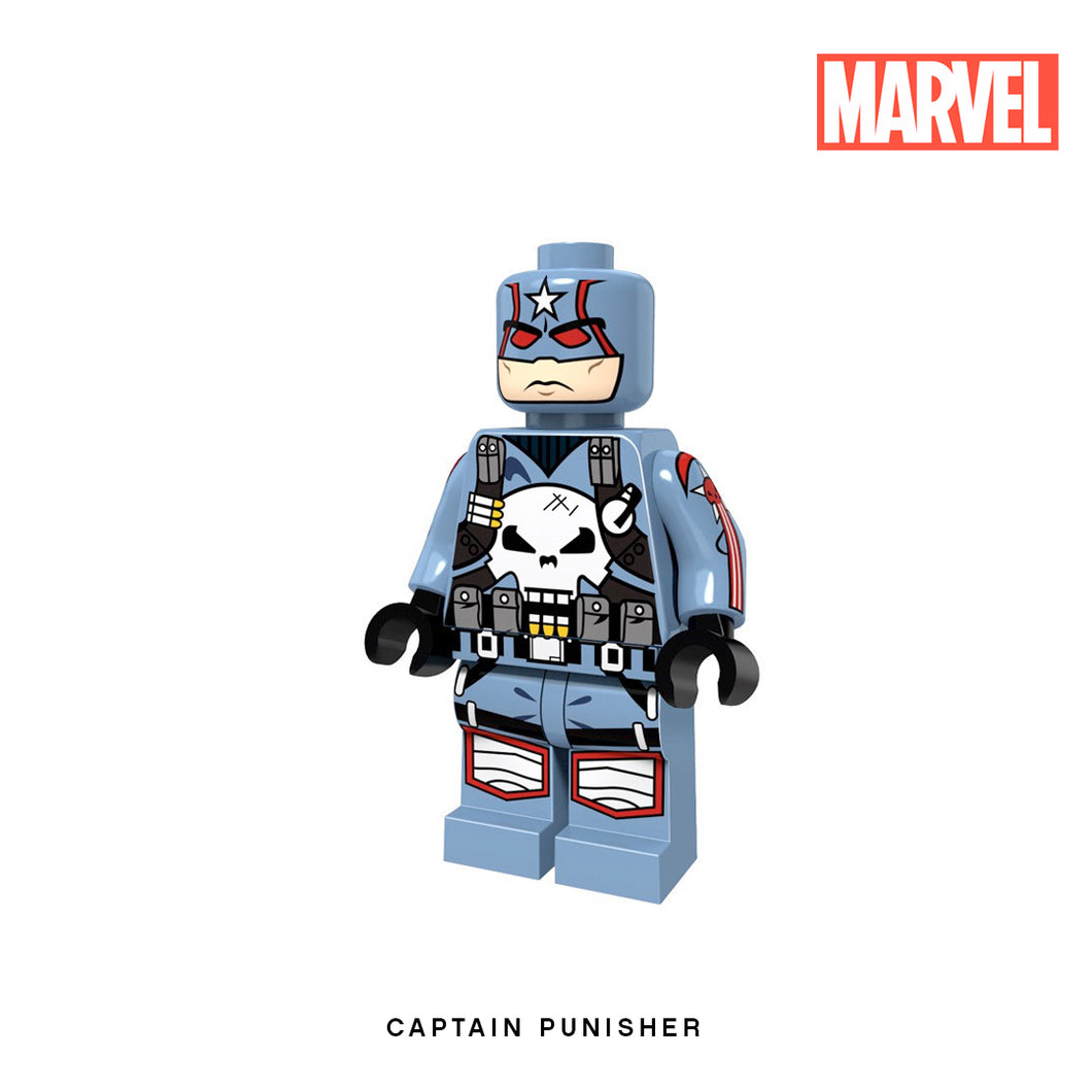 Captain Punisher Custom Minifigure Keychain