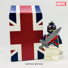 Load image into Gallery viewer, Captain Britain Custom Minifigure Keychain