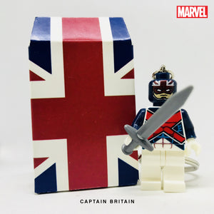 Captain Britain Custom Minifigure Keychain