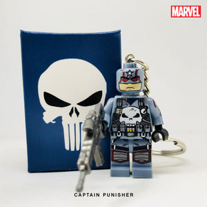 Captain Punisher Custom Minifigure Keychain