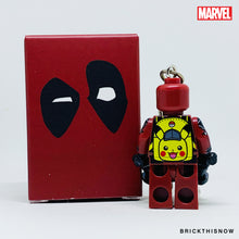 Load image into Gallery viewer, Deadpool X Pikachu Custom Minifigure Keychain