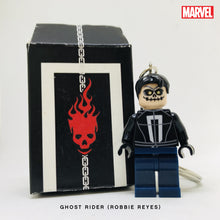 Load image into Gallery viewer, Ghost Rider (Robbie Reyes) Custom Minifigure Keychain