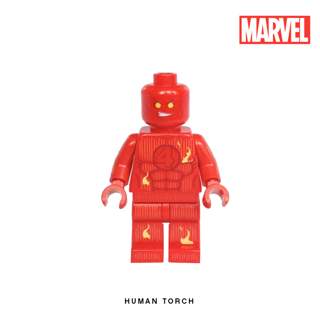 The Human Torch Custom Minifigure Keychain