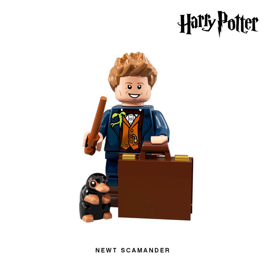 Newt Scamander (w/ Suitcase and Niffler) Custom Minifigure Keychain