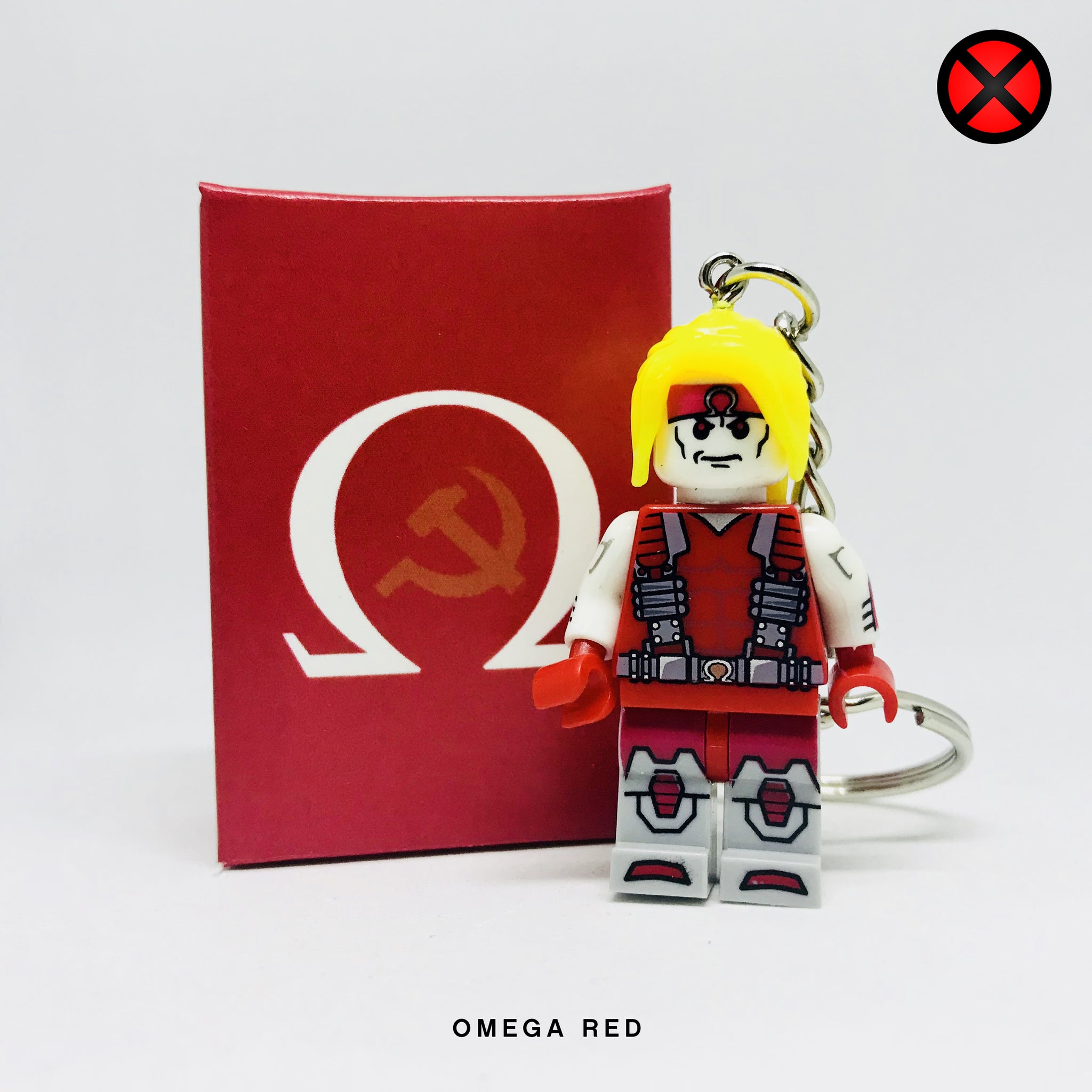 Omega Red Custom Minifigure Keychain Brick This Now