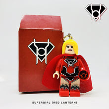 Load image into Gallery viewer, Red Lantern Supergirl Custom Minifigure Keychain