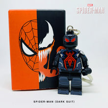 Load image into Gallery viewer, Spider-Man (Dark Suit) Custom Minifigure Keychain