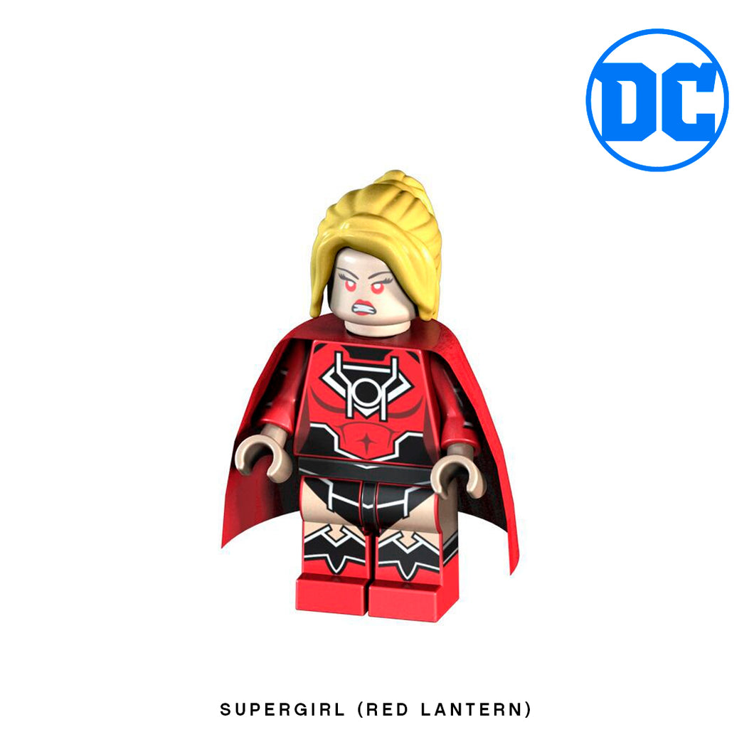 Red Lantern Supergirl Custom Minifigure Keychain