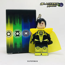 Load image into Gallery viewer, Yellow Lantern Superman Custom Minifigure Keychain