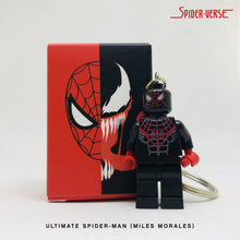 Load image into Gallery viewer, Ultimate Spider-Man (Miles Morales) Custom Minifigure Keychain