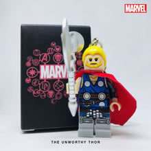 Load image into Gallery viewer, Unworthy Thor Custom Minifigure Keychain