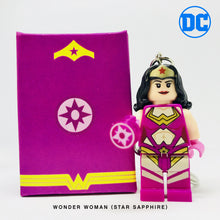 Load image into Gallery viewer, Wonder Woman (Star Sapphire) Custom Minifigure Keychain