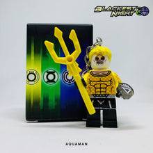 Load image into Gallery viewer, Aquaman (Black Lantern) Custom Minifigure Keychain