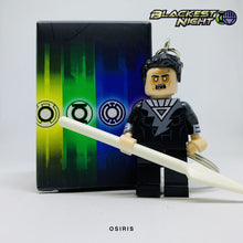 Load image into Gallery viewer, Osiris (Black Lantern) Custom Minifigure Keychain