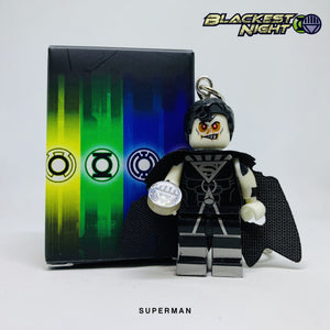 Superman (Black Lantern) Custom Minifigure Keychain